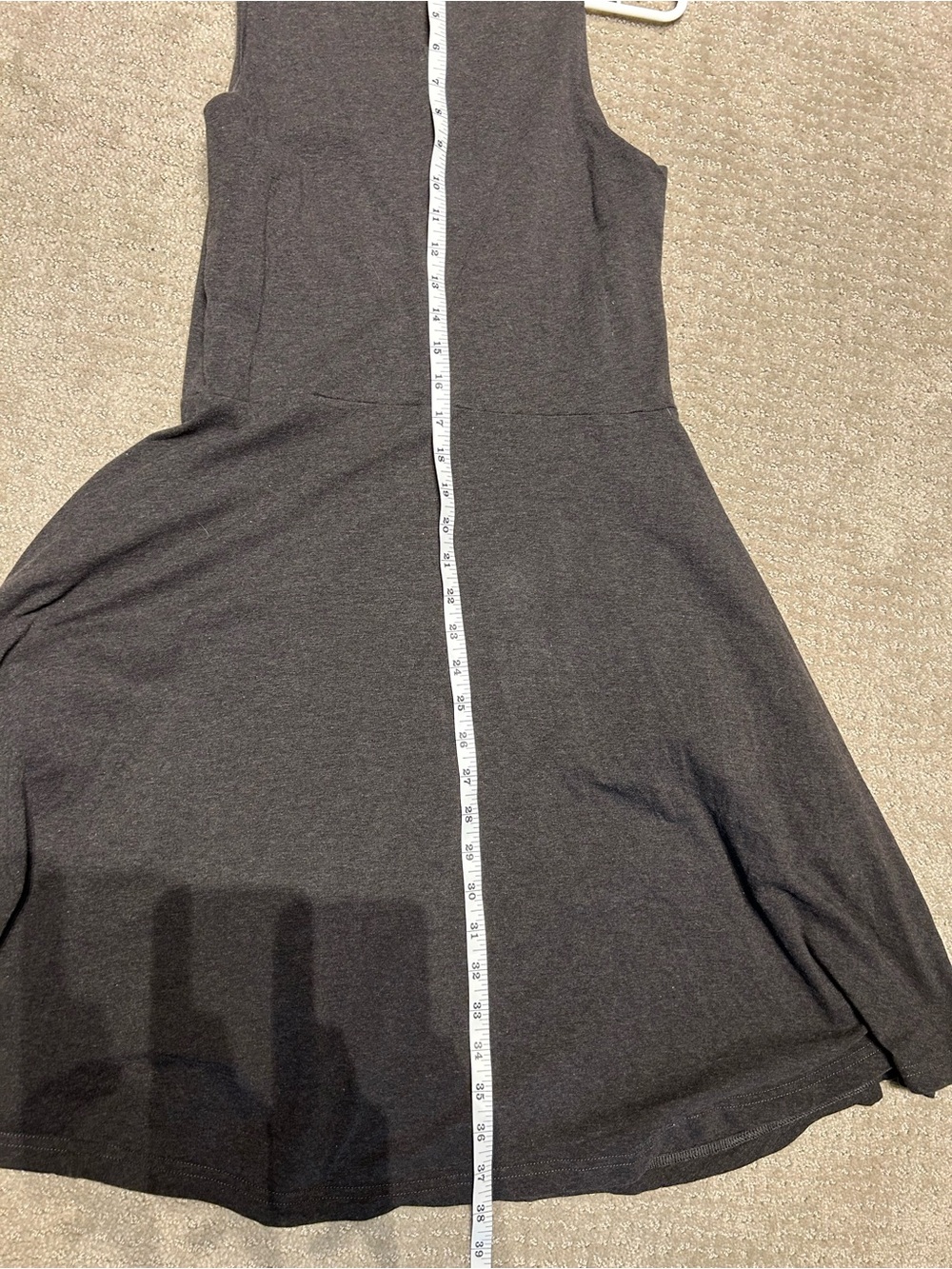 Pact Organic Cotton Sleeveless Dark Charcoal Knit A-line Midi Dress w/ Pockets - Picture 10 of 10